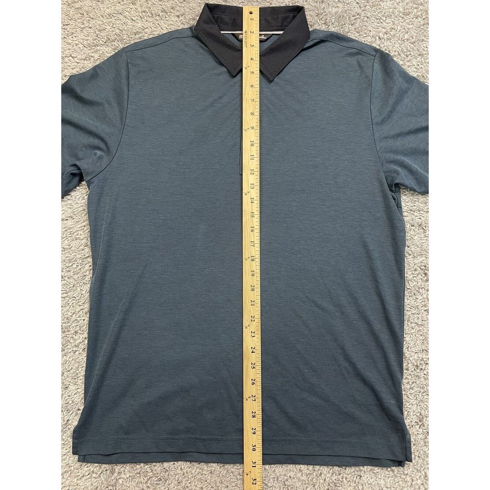 Travis Mathew Polo Men Pima Cotton Navy with Black Collar S/S size L. - Picture 5 of 11